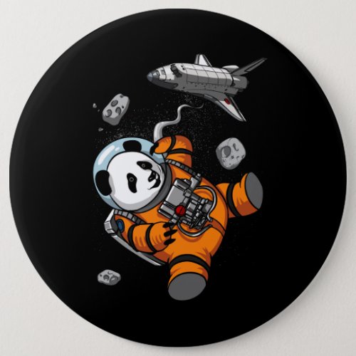 Panda Bear Space Astronaut Funny Animal Button