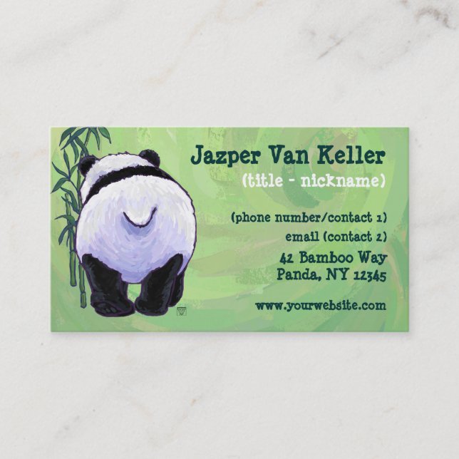 Panda Bear Stationery Business Card (Front)