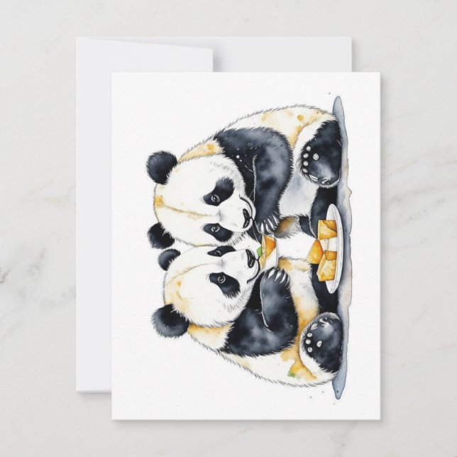  Panda Bear Study F - Watercolors Holiday Card (Front)