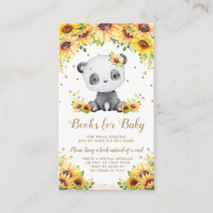 Panda Bear Sunflower Baby Shower Bring a Book Enclosure Card