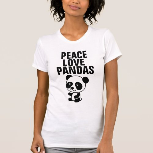Panda Bear T_shirts Peace Love T_Shirt