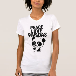 Panda Bear T-shirts, Peace Love T-Shirt