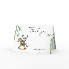 Panda bear thank you baby shower card
