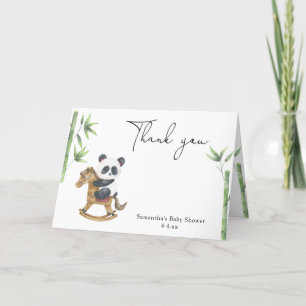 Panda bear thank you baby shower card