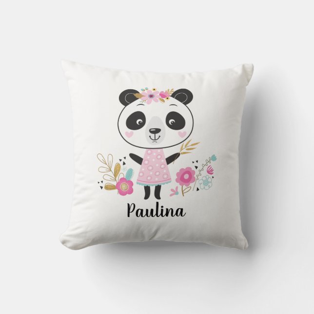 Panda Bear Throw Pillow (Front)