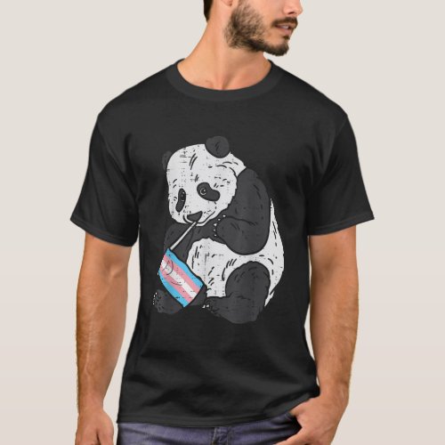 Panda Bear Transgender Flag Trans Pride LGBT Anima T_Shirt