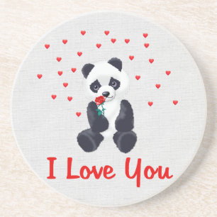 Panda Bear Valentine Coaster