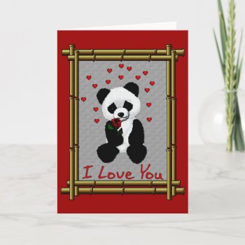 Panda Bear Valentine Holiday Card by Crazy_Card_Lady at Zazzle