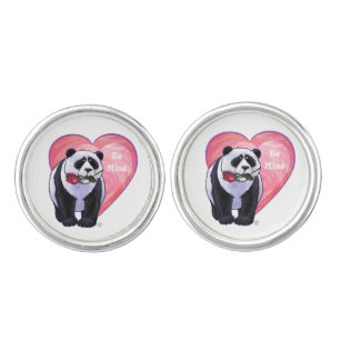 Panda Bear Valentine's Day Cufflinks