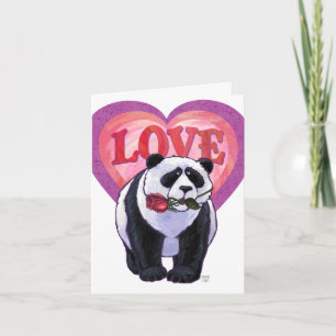 Panda Bear Valentine's Day Holiday Card