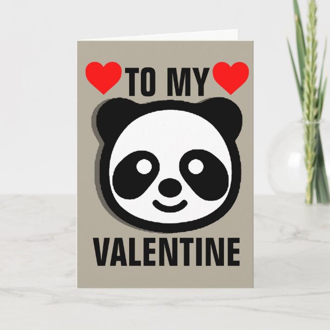 PANDA BEAR VALENTINE'S DAY I LOVE YOU CARDS (Front)