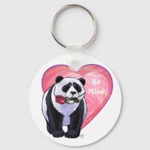 Panda Bear Valentine's Day Keychain