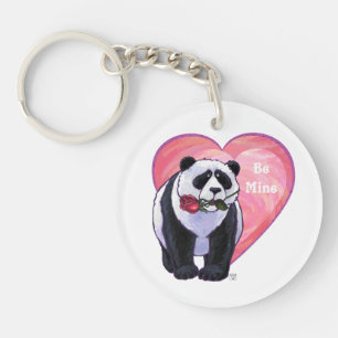 Panda Bear Valentine's Day Keychain