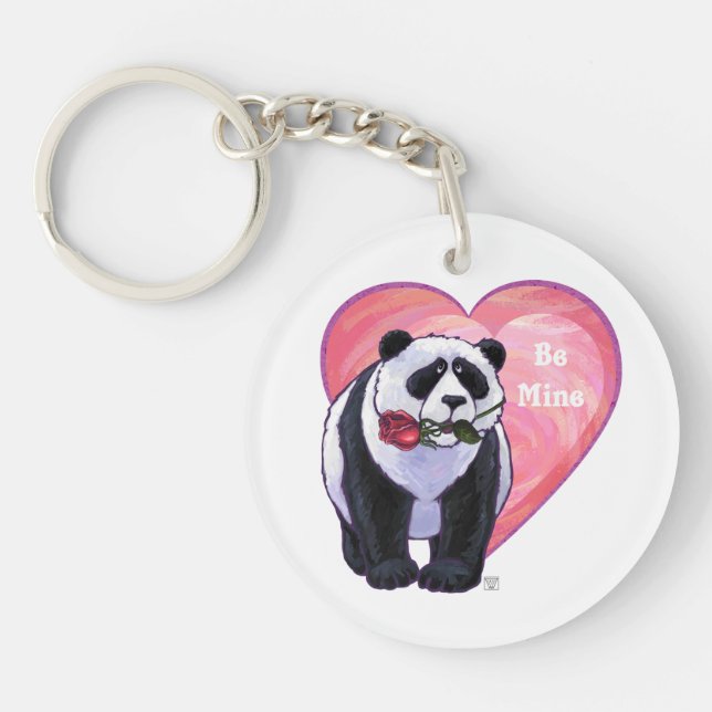 Panda Bear Valentine's Day Keychain (Front)