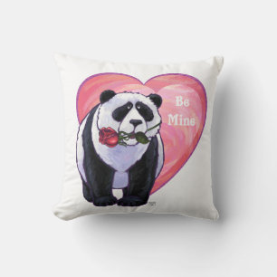Panda Bear Valentine's Day Throw Pillow