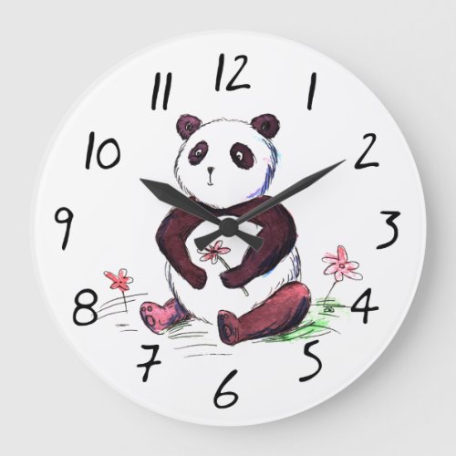 Panda Bear Vet Clinic Animal Care Center Large Clock