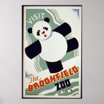 Panda Bear Visit The Brookfield Zoo Wpa Poster by MagnoliaVintage at Zazzle