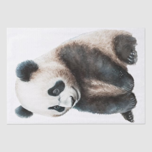Panda Bear Watercolor Tissue Paper (Front)