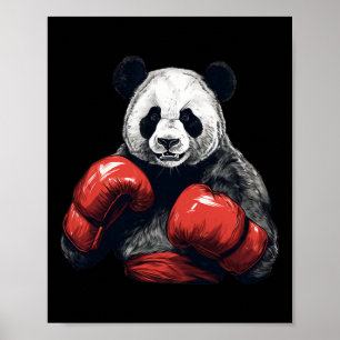 Panda Bear Wearing Boxing Gloves - Funny Boxing Poster