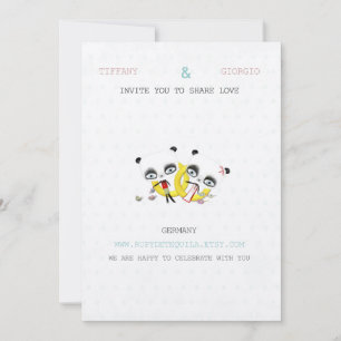 Panda Bear Wedding Invitation