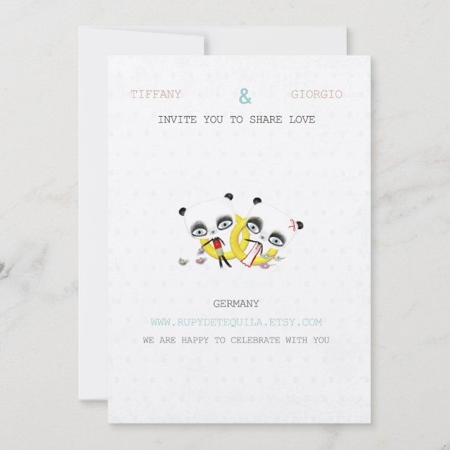 Panda Bear Wedding Invitation (Front)