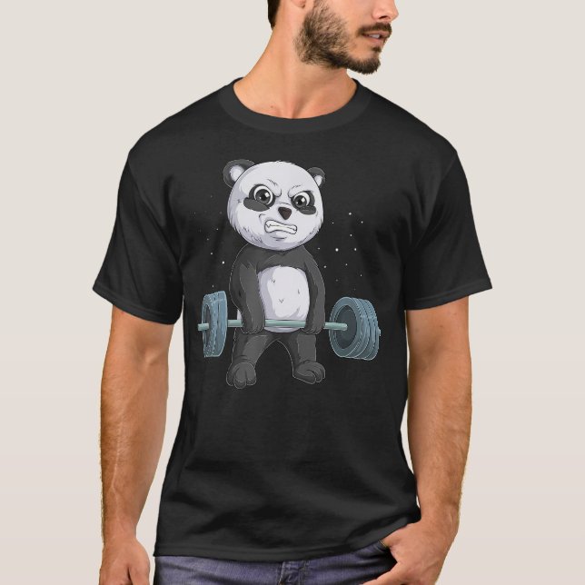 Panda Bear Weightlifting Funny Deadlift Men Fitnes T-Shirt (Front)