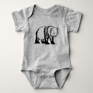 Panda Bear Wild Animal Tree Art Baby Bodysuit