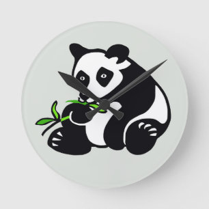PANDA Bear -Wild animals - Conservation Green Round Clock