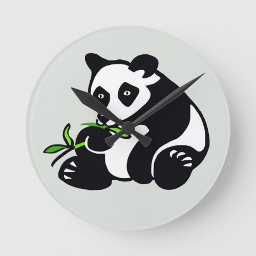  PANDA Bear _Wildlife warrior _ Conservation Green Round Clock