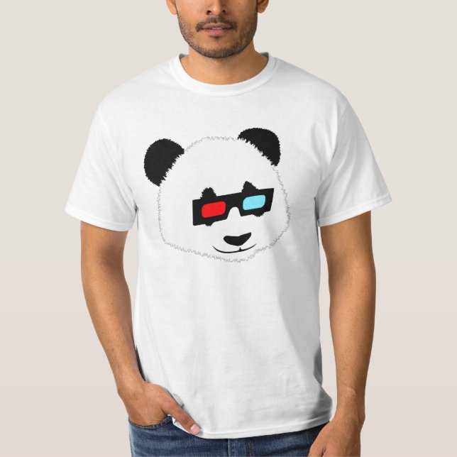 Panda Bear with 3D Glasses T-Shirt (Front)