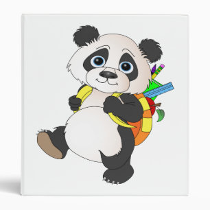 Panda Bear with backpack Binder