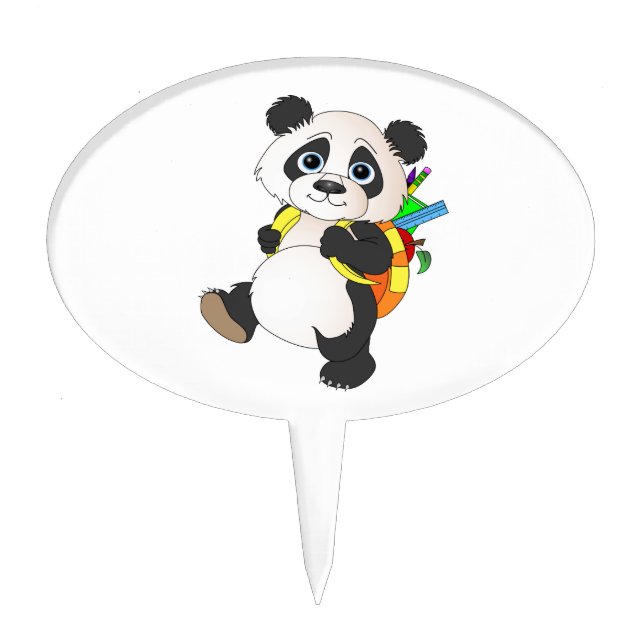 Panda Bear with backpack Cake Topper (Front)