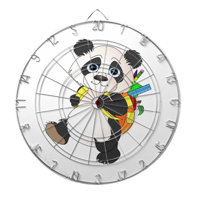 Panda Bear with backpack Dartboard (Front)