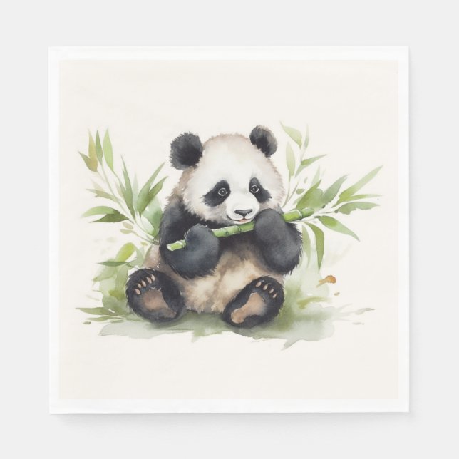 Panda Bear With Bamboo Napkins (Front)