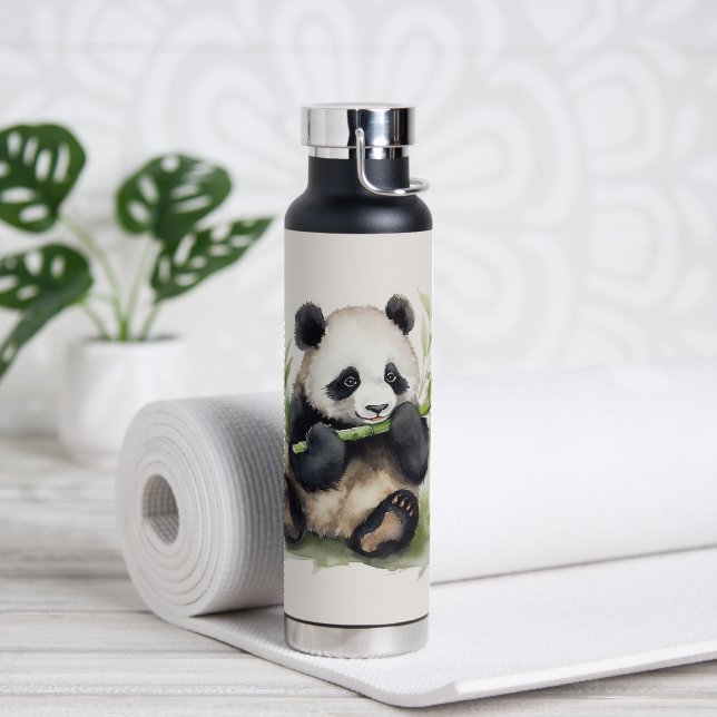 Panda Bear With Bamboo Water Bottle (Yoga)