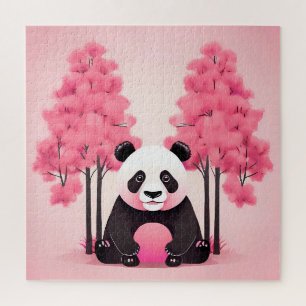 Panda Bear with Pink Shades Wildlife & Nature Jigsaw Puzzle