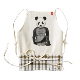 Panda Bear With Thor's Hammer Zazzle HEART Apron