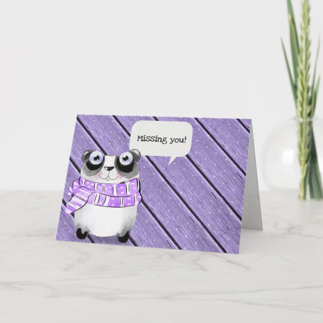 panda bear with winter scarf card (Front)