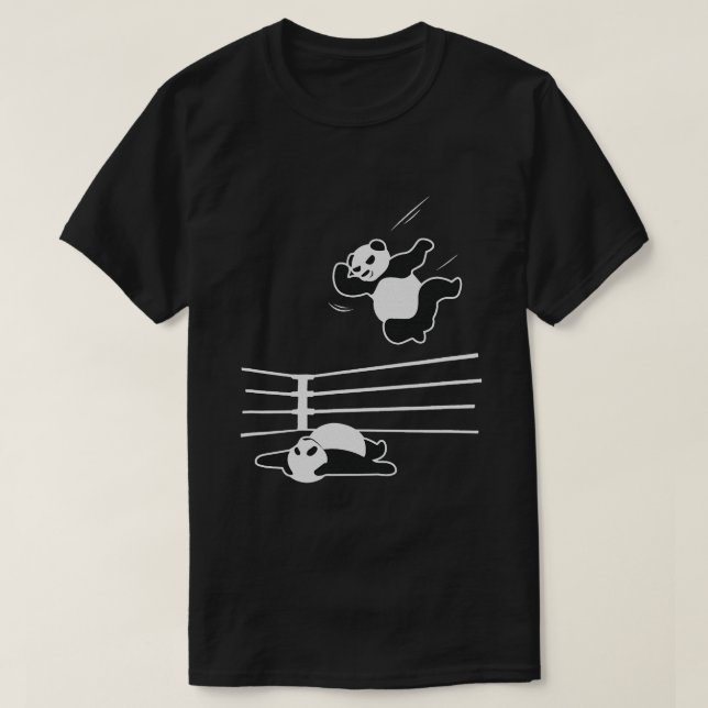 Panda Bear Wrestling Shirt Funny Panda Gift  (Design Front)