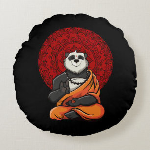 Panda Bear Zen Yoga Meditation Buddha Round Pillow