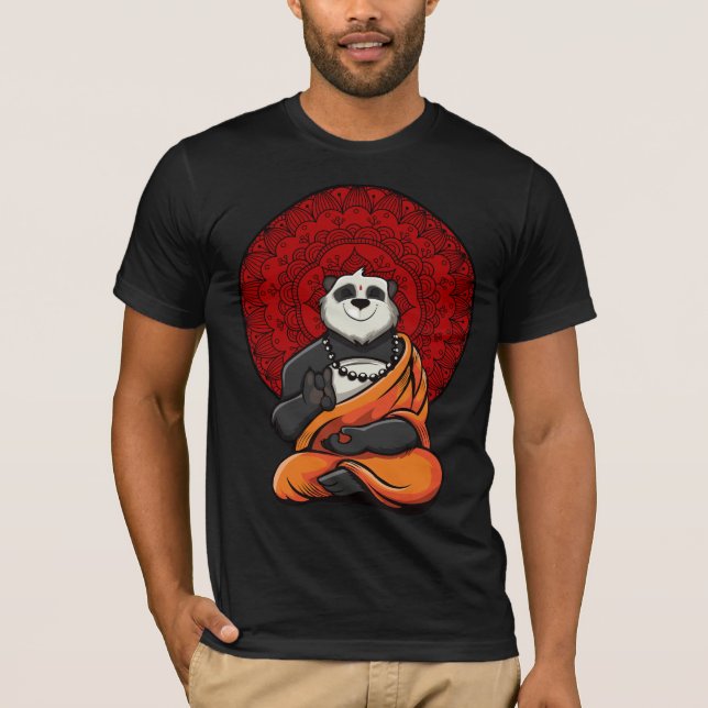 Panda Bear Zen Yoga Meditation Buddha T-Shirt (Front)