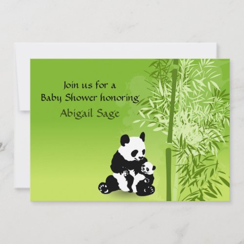 Panda Bears and Bamboo Baby Shower Invitation
