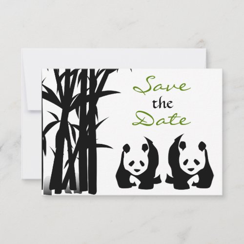 Panda Bears and Bamboo Wedding Save the Date