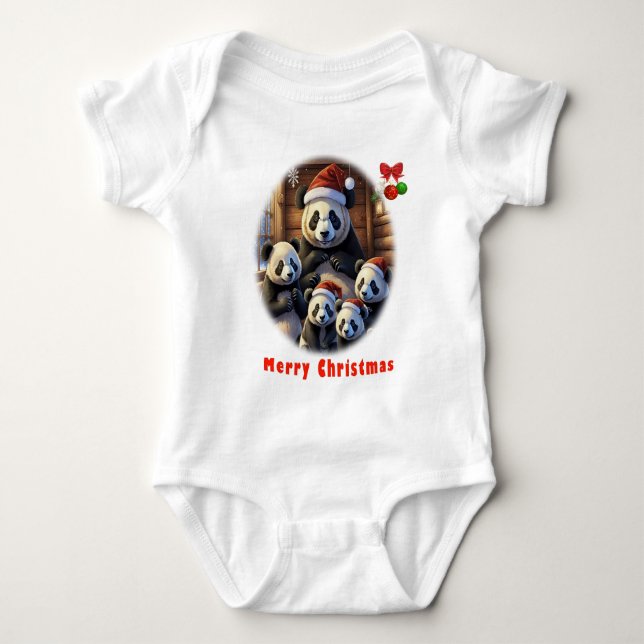 Panda Bears Baby Bodysuit (Front)