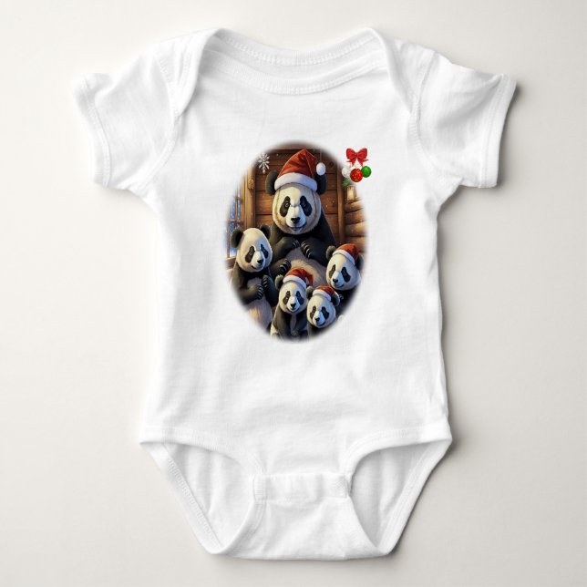 Panda Bears Baby Bodysuit (Front)