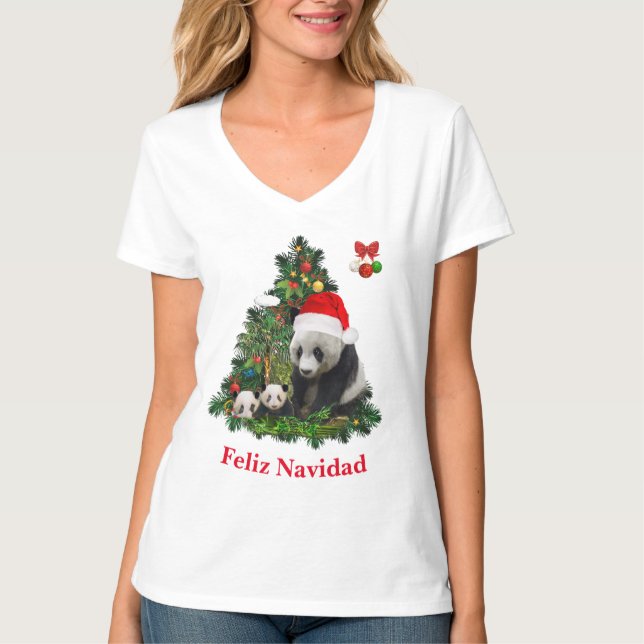 Panda bears Christmas T-Shirt (Front)