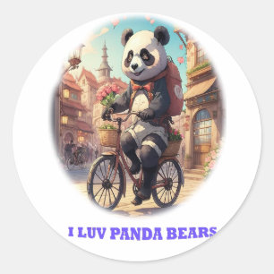 Panda Bears Classic Round Sticker