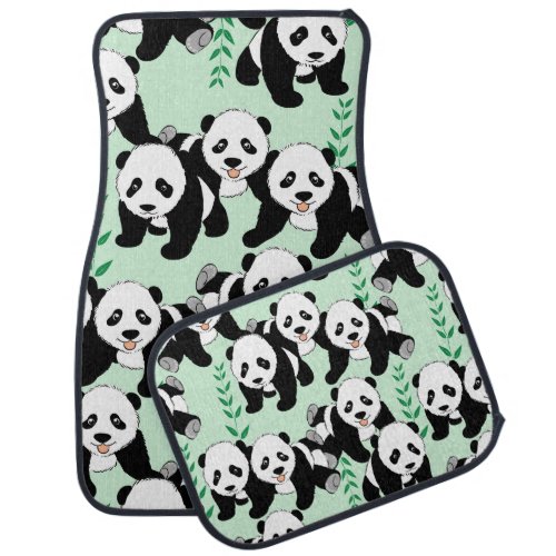 Panda Bears Design Car Floor Mat