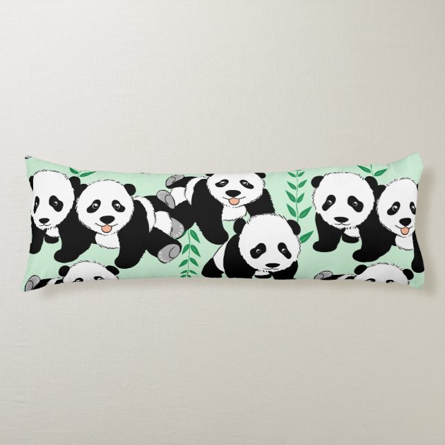 Panda Bears Design Cute Body Pillow (Front)