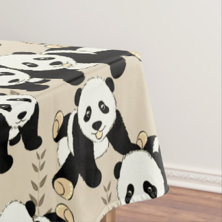 Panda Bears Design Cute Tablecloth